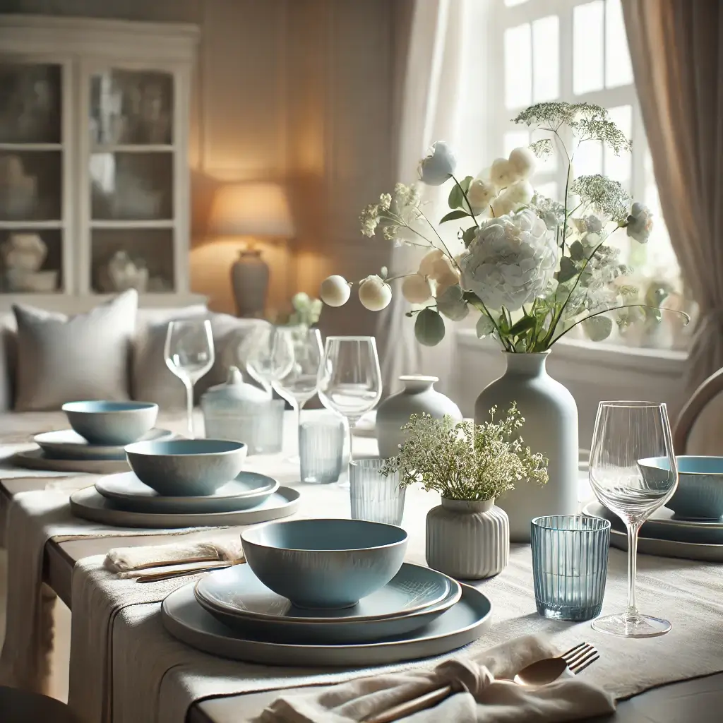 Exquisite dinnerware and fine glassware for sophisticated dining experiences. Perfect for dinner parties or upgrading everyday meals in the dining room.